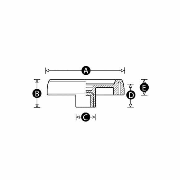 Control Handwheel without handle - technical drawing
