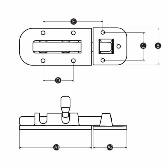 Stainless steel barrel bolt