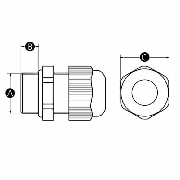 Nylon plastic cable gland IP68