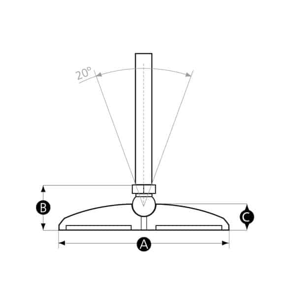 stainless steel adjustable levelling foot diagram