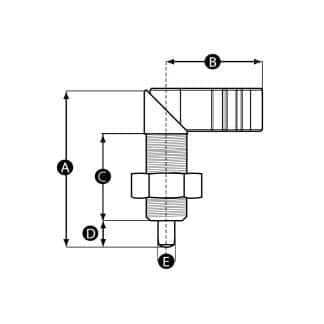 Technical drawing of cam action index plunger in burnished steel