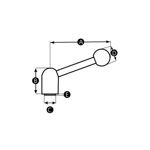 Adjustable tension lever technical drawing