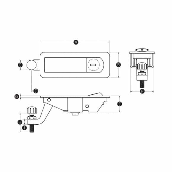 Lever-arm Compression Latch technical drawing