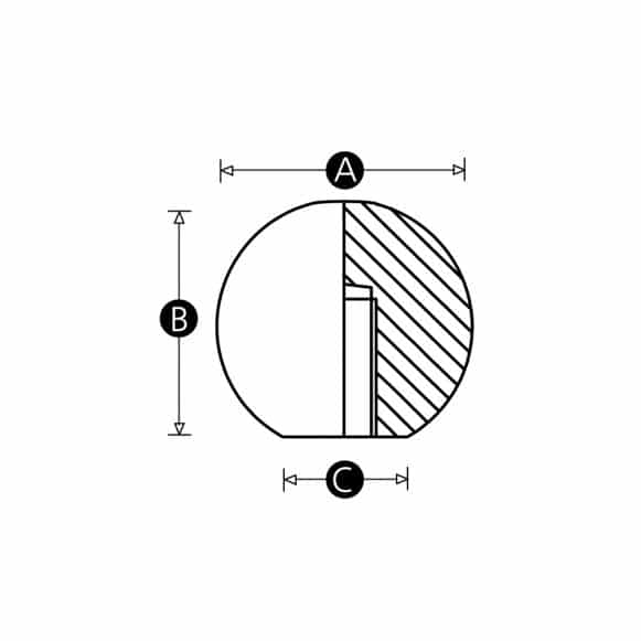 Duroplast ball knob technical drawing