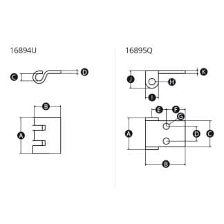 Mating leaf parts for Concealed & Removable Enclosure Hinge with Retracting Pins