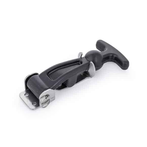 Rubber and stainless steel bonnet or hood latch for car
