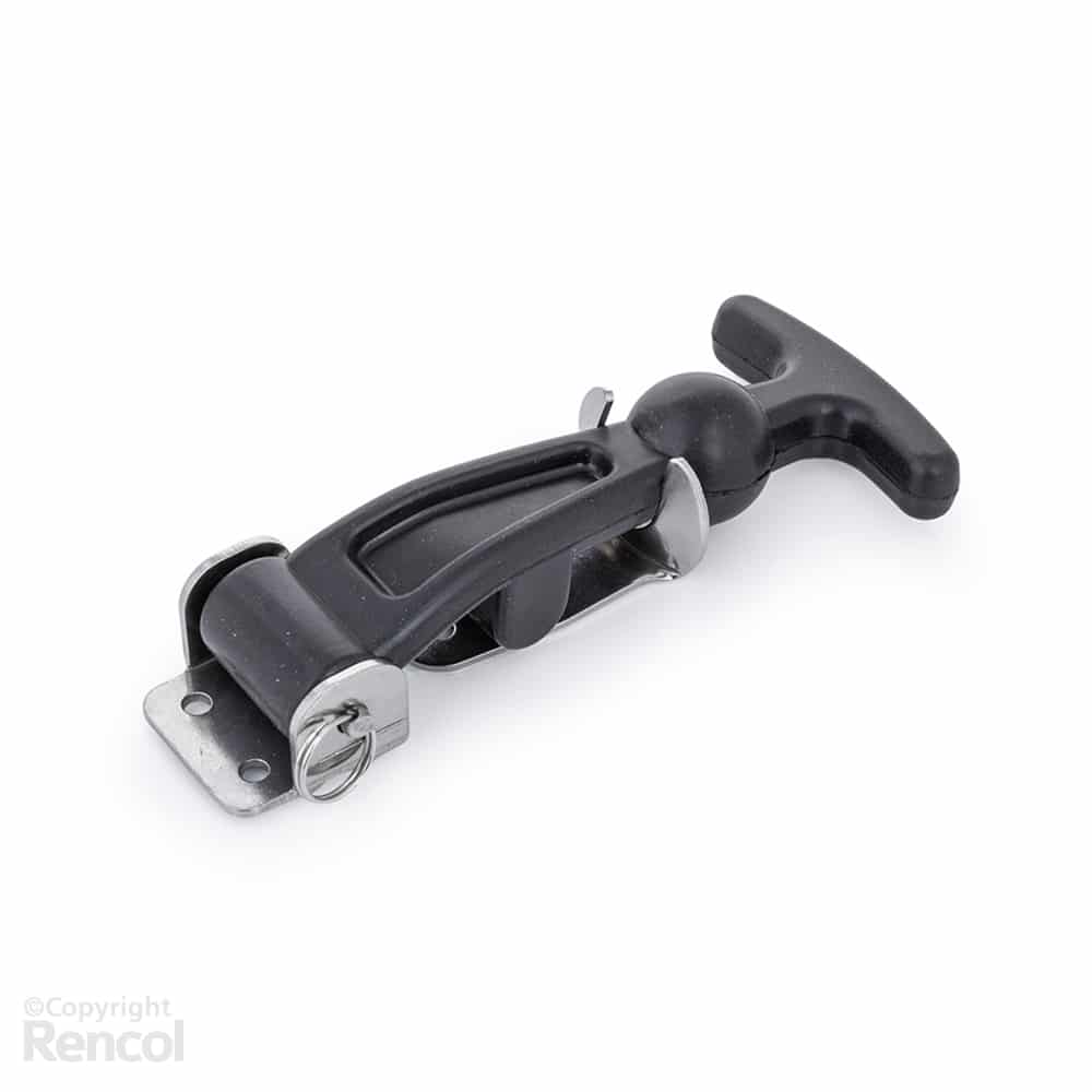 Rubber and stainless steel bonnet or hood latch for car