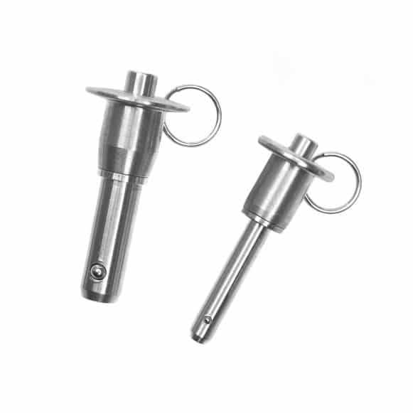 Quick Release Detent Pin with Push Knob and Pull Ring, Stainless Steel
