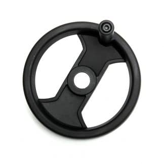 Spoked control hand wheel with revolving handle