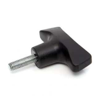 Plastic t-handle with male threaded stud