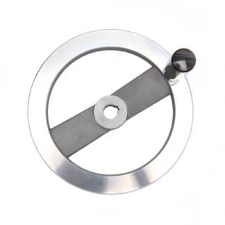 Aluminium spoked control hand wheel with revolving side handle