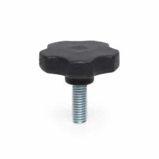 Solid male threaded clamping lobe knob