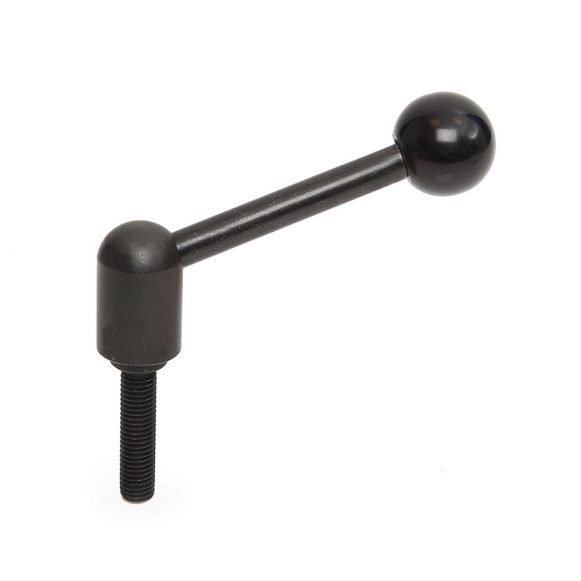 M10 50mm Black Metal Male Threaded Clamping Lever Adjustable Fixing Handle Grip