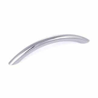 Chrome plated Steel bow furniture handle for drawers, cabinets and doors - small size