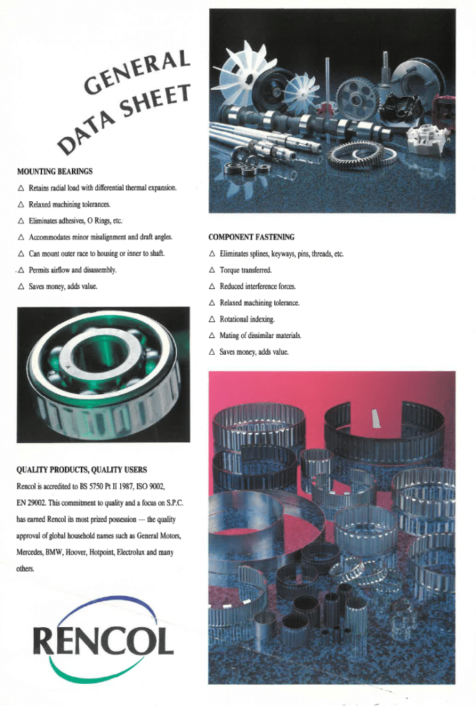 Tolerance rings Rencol Components